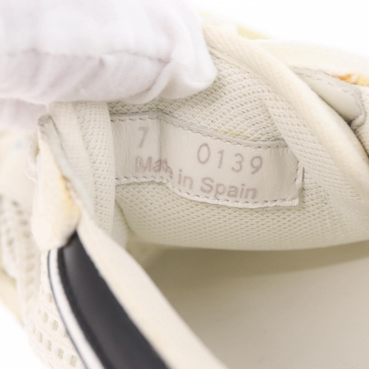 LOUIS VUITTON Sneakers Canvas Leather 7 White LV Auth ka6887