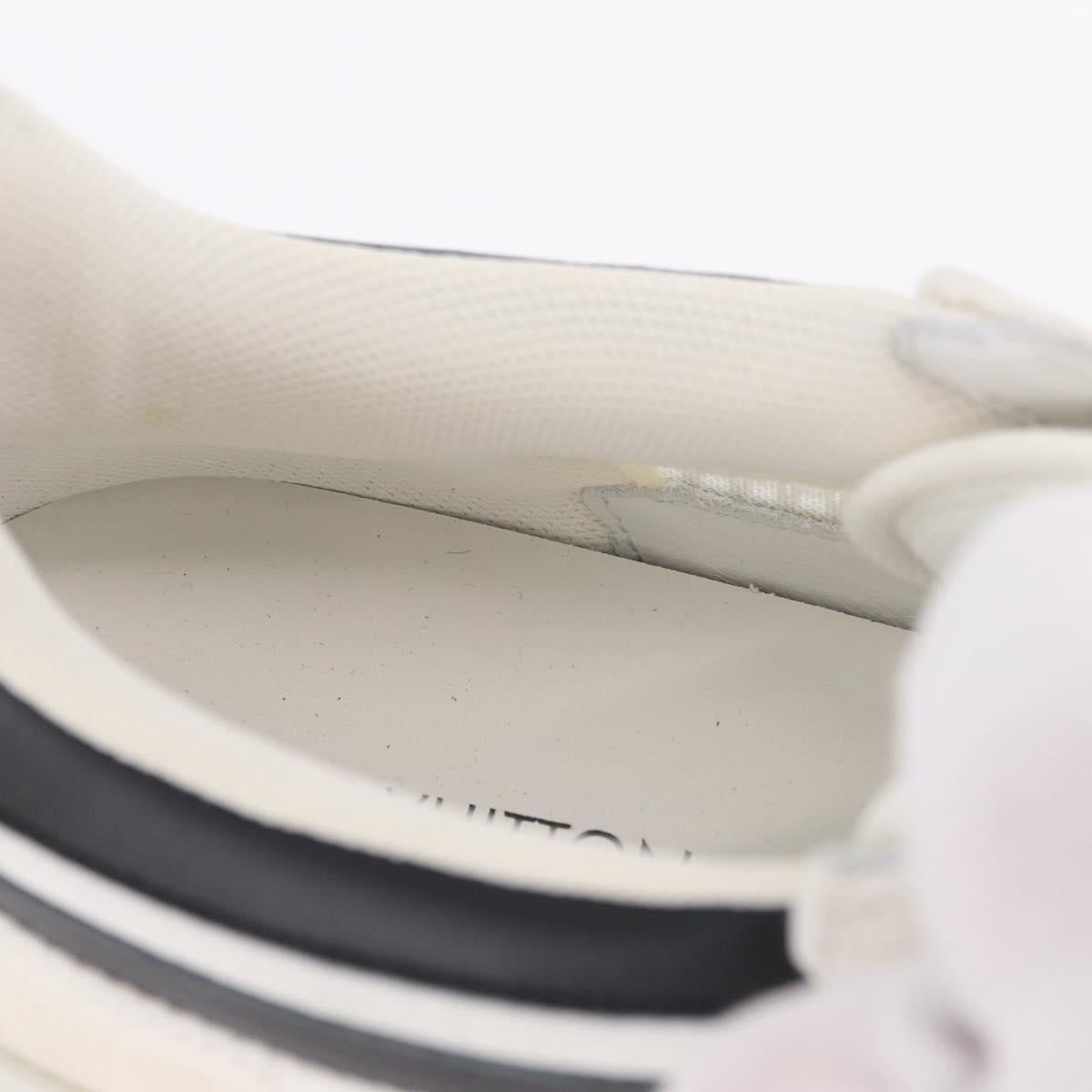 LOUIS VUITTON Sneakers Canvas Leather 7 White LV Auth ka6887
