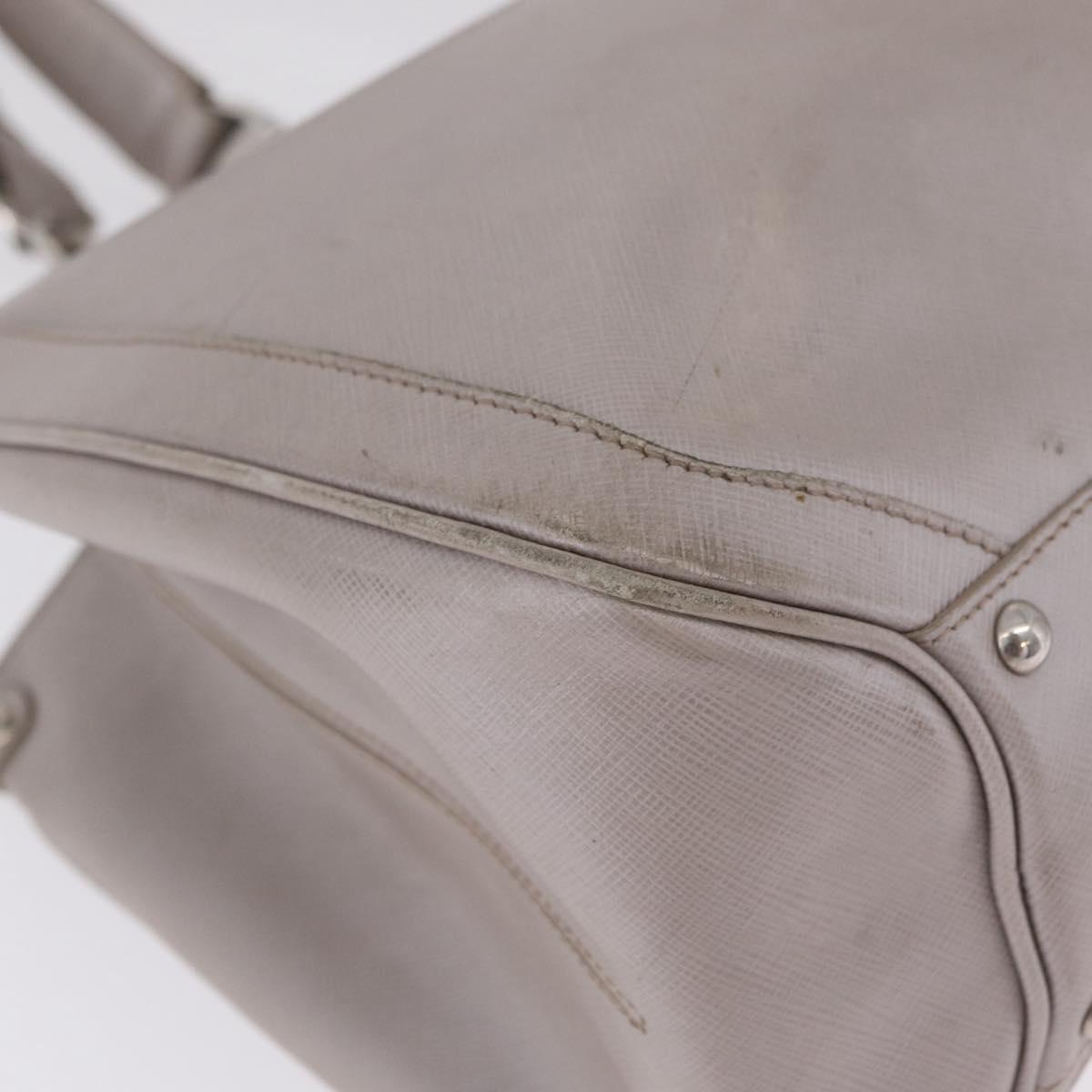 Salvatore Ferragamo Gancini Tote Bag Leather Beige Silver Auth ka6889