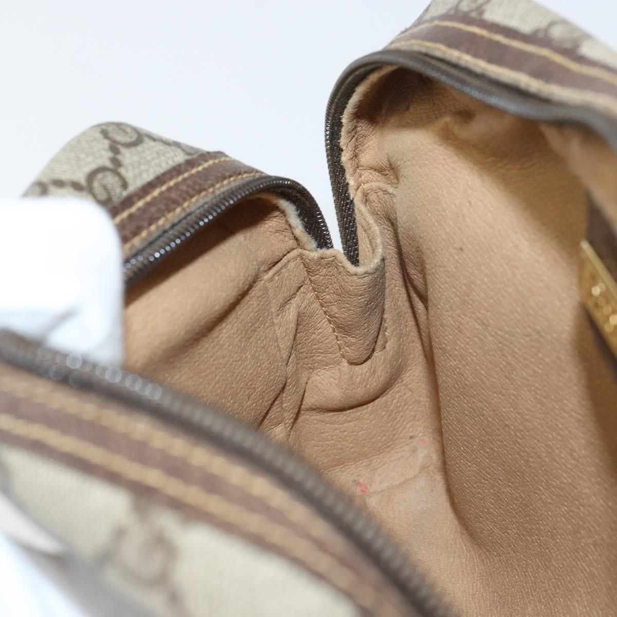 GUCCI GG Supreme Clutch Bag PVC Beige Gold 014 89 0094 Auth ka689