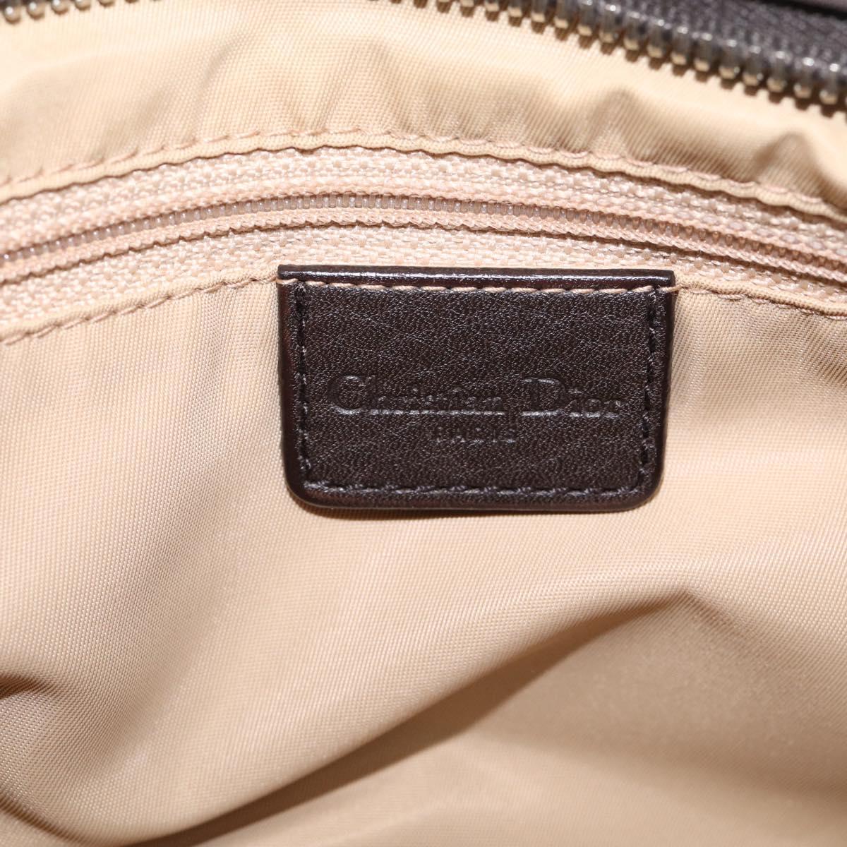Christian Dior Trotter Canvas Street Chic Shoulder Bag Beige Silver Auth ka6893V