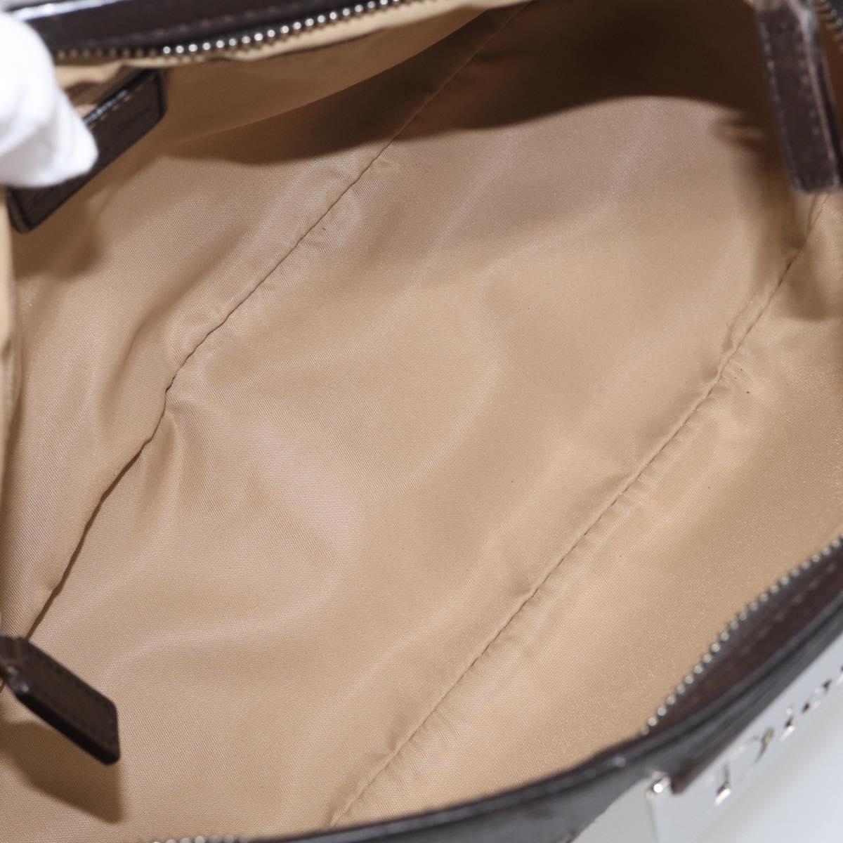 Christian Dior Trotter Canvas Street Chic Shoulder Bag Beige Silver Auth ka6893V