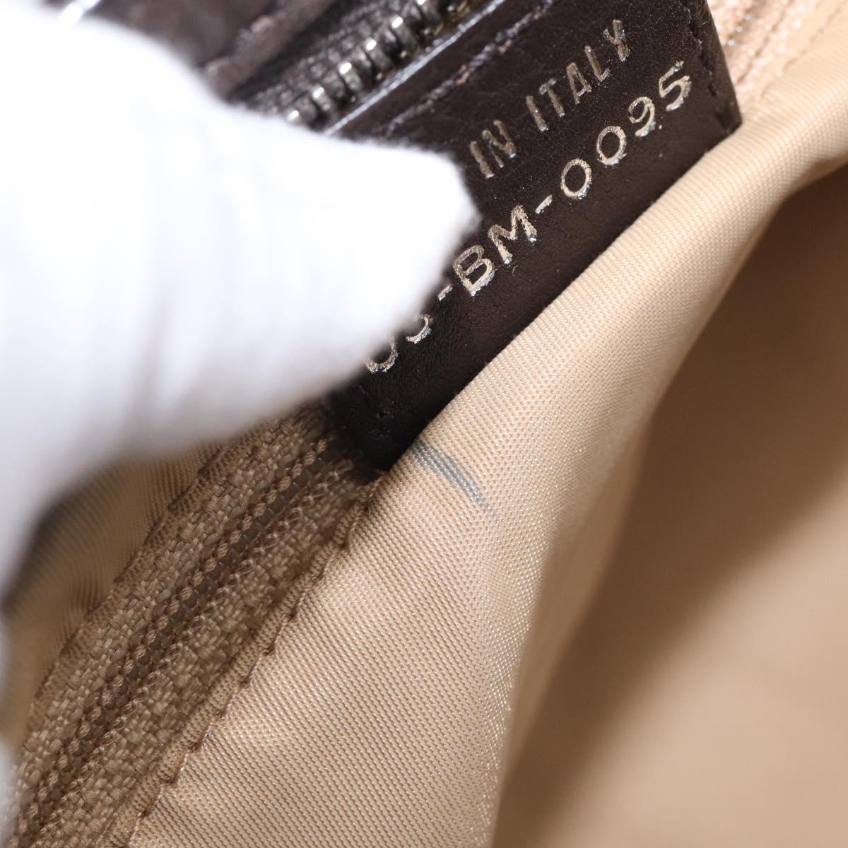 Christian Dior Trotter Canvas Street Chic Shoulder Bag Beige Silver Auth ka6893V