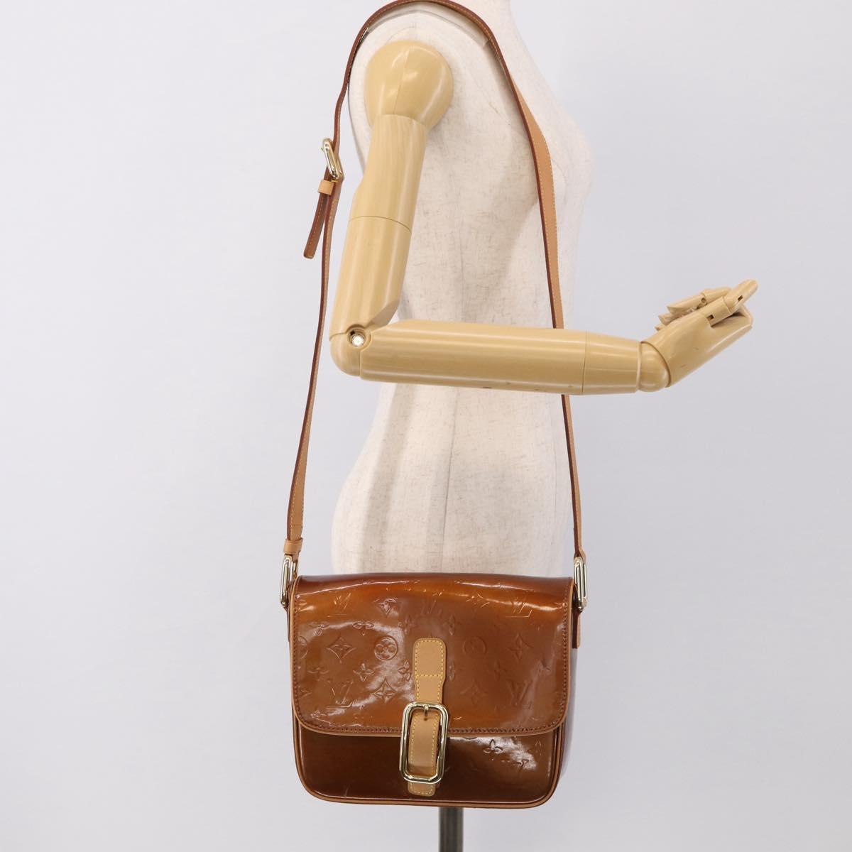 LOUIS VUITTON Monogram Vernis Christie GM Bag Bronze M91107 LV Auth ka6896A
