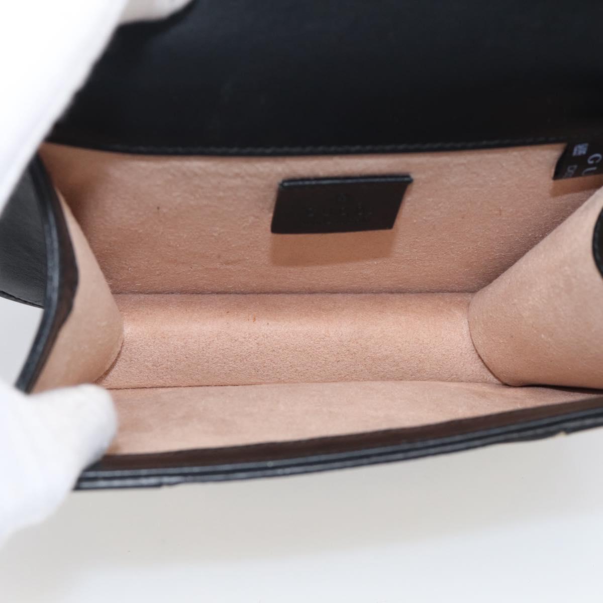 GUCCI GG Supreme Ojiride Bag Leather PVC Leather Beige Black 500781 Auth ka6900A