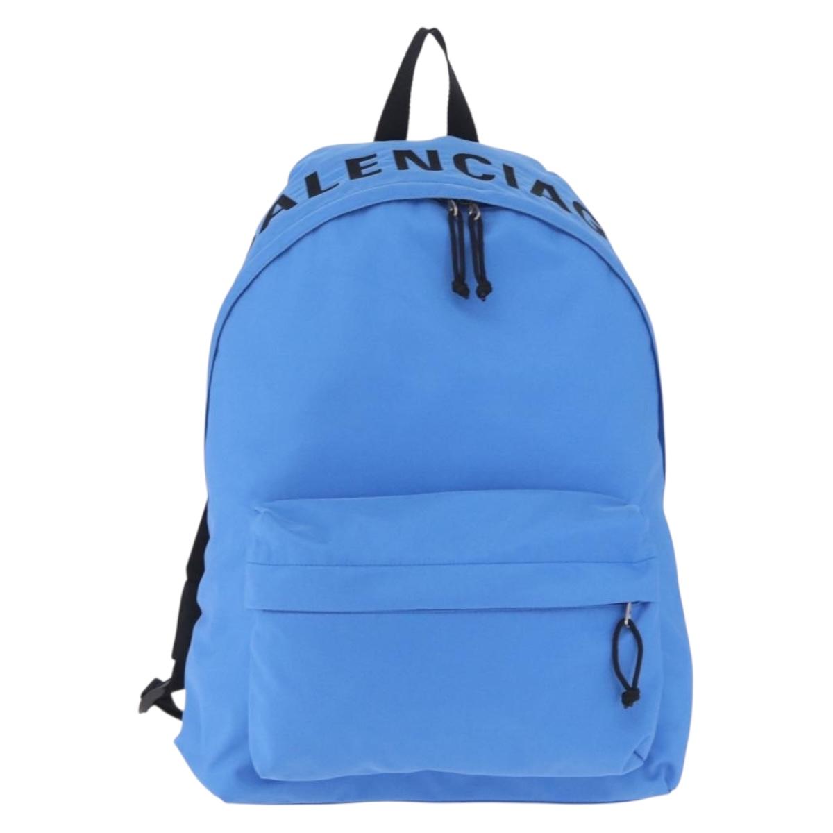 Balenciaga Backpack Canvas Blue Silver 507480 Auth ka6902A