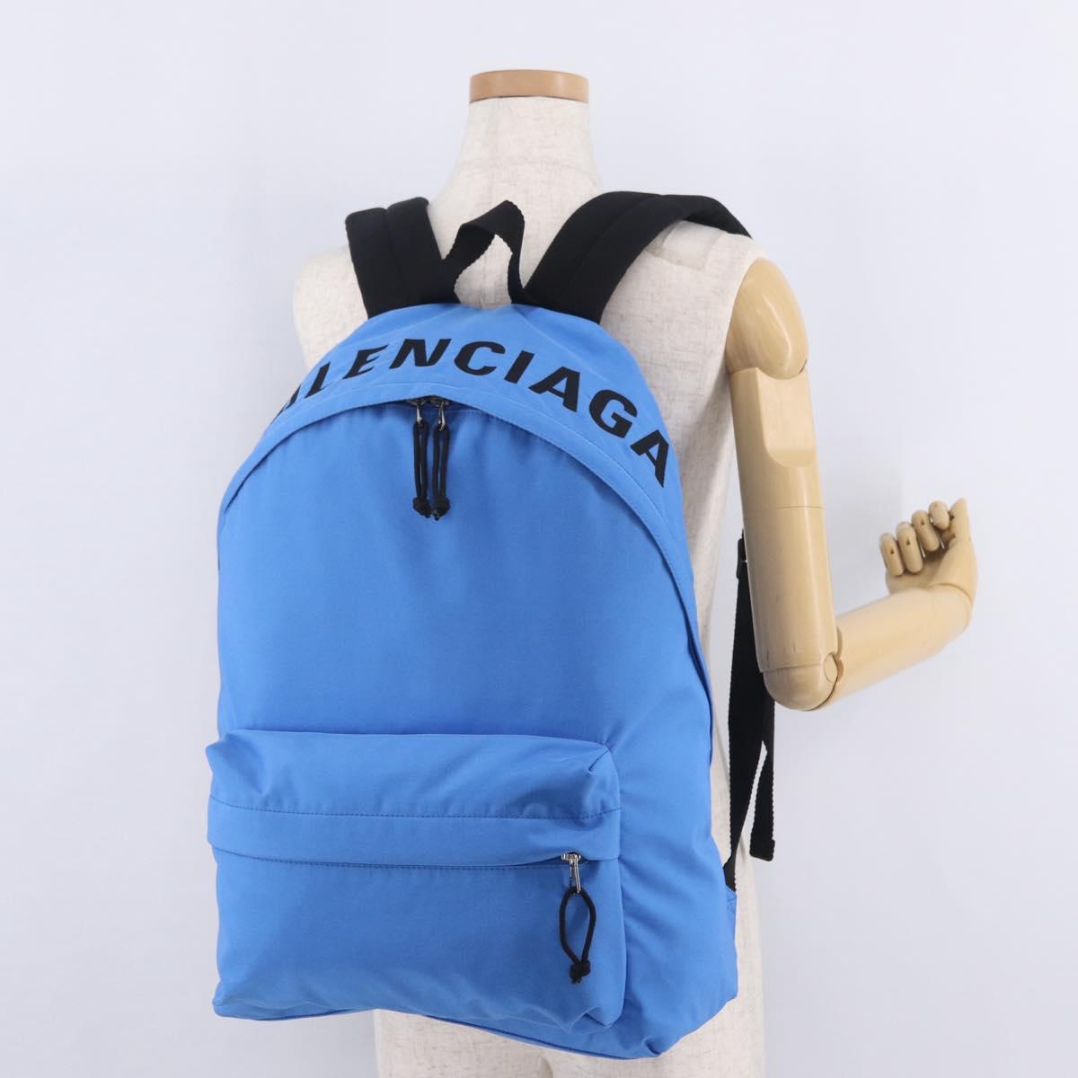 Balenciaga Backpack Canvas Blue Silver 507480 Auth ka6902A