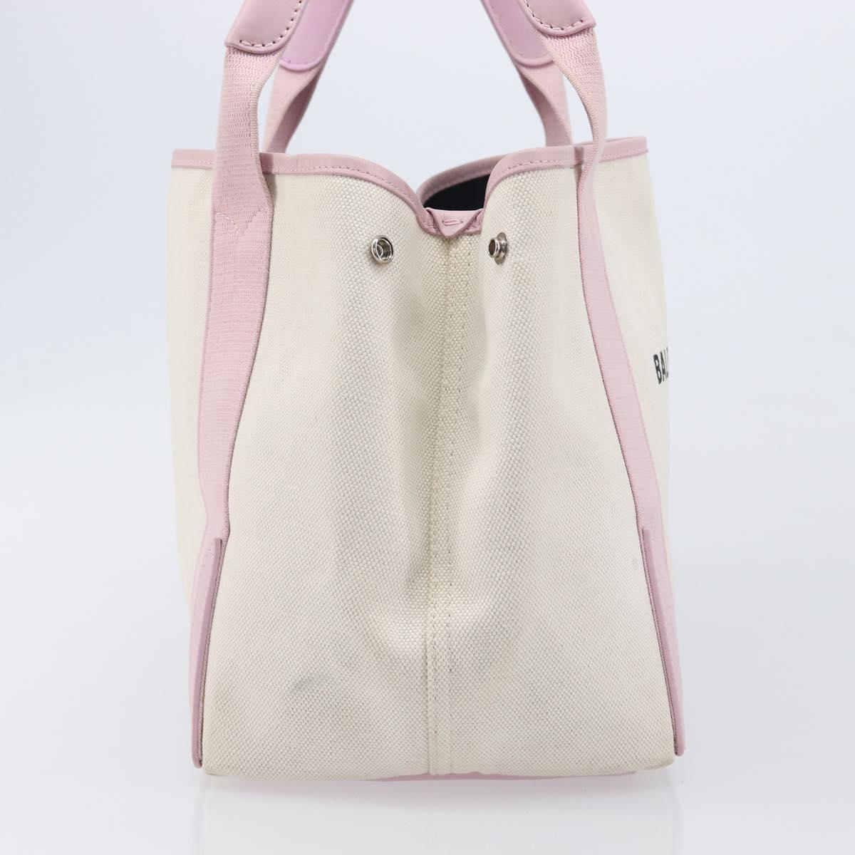 Balenciaga Navy Cabas Hand Bag Canvas Pink Silver 339933 Auth ka6905A