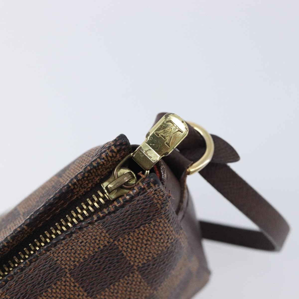 LOUIS VUITTON Damier Ebene Trousse Makeup Pouch N51982 LV Auth ka6907