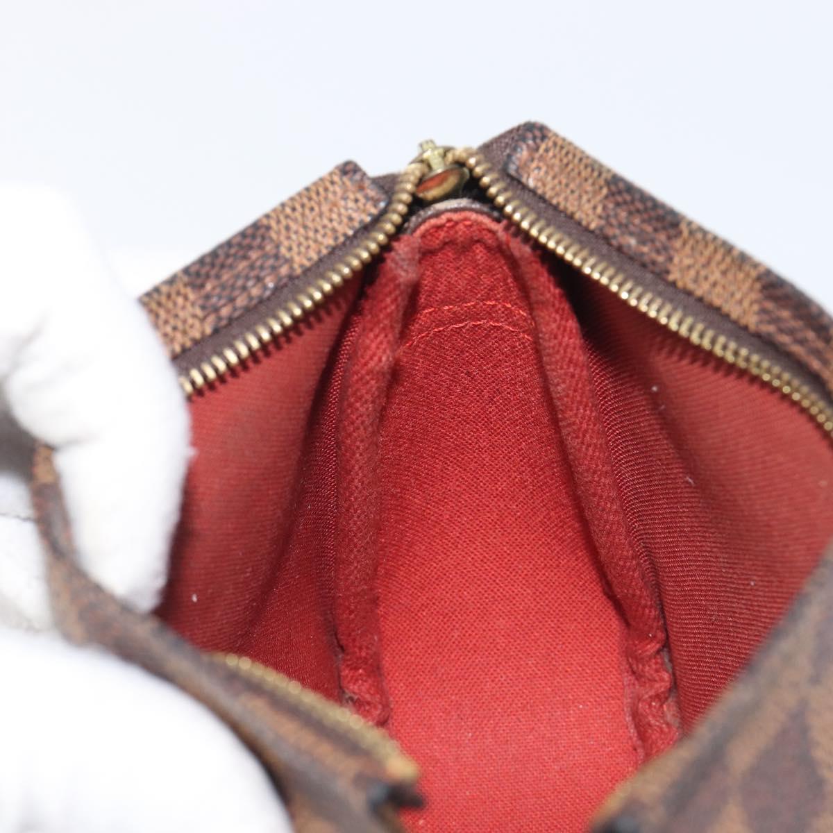 LOUIS VUITTON Damier Ebene Trousse Makeup Pouch N51982 LV Auth ka6907