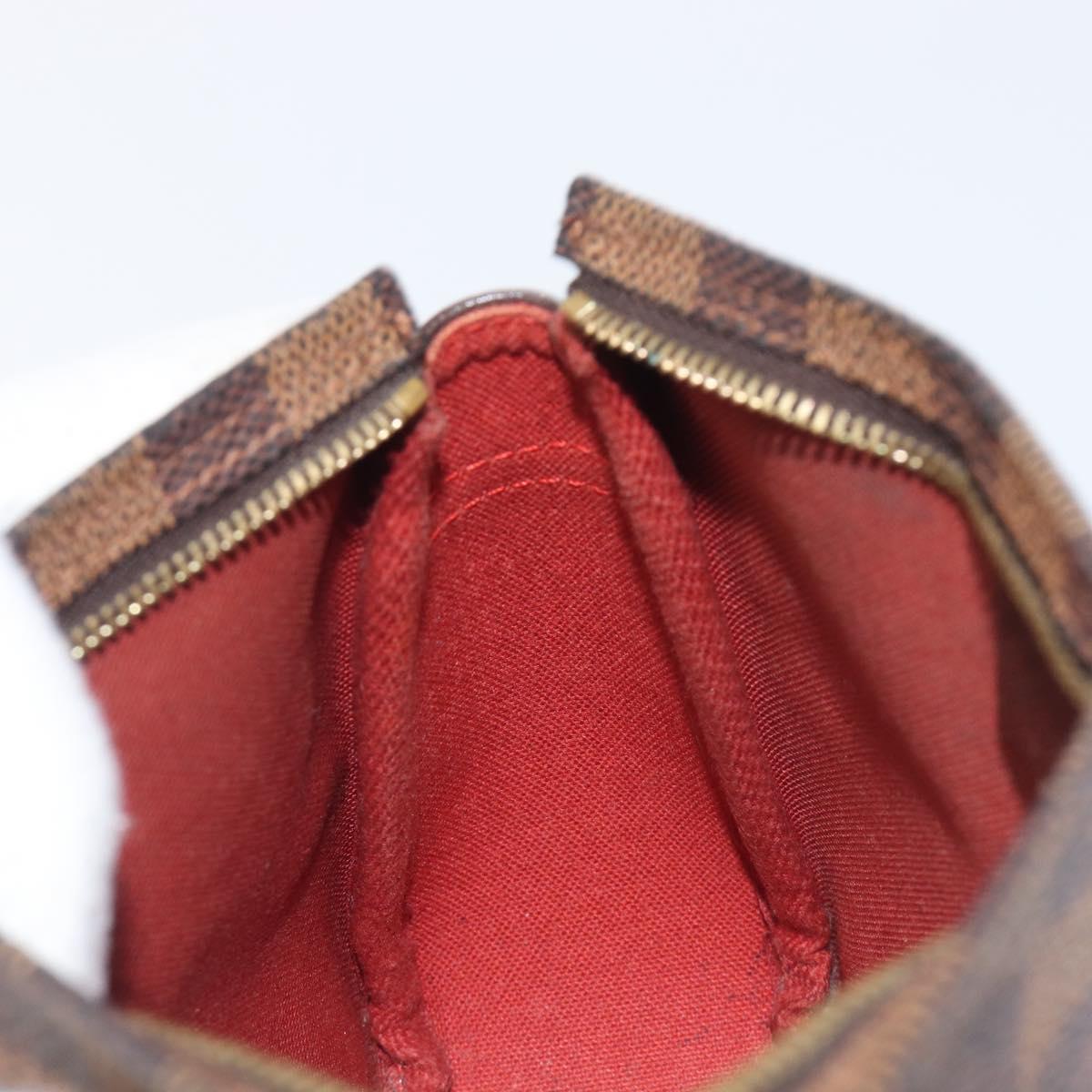 LOUIS VUITTON Damier Ebene Trousse Makeup Pouch N51982 LV Auth ka6907