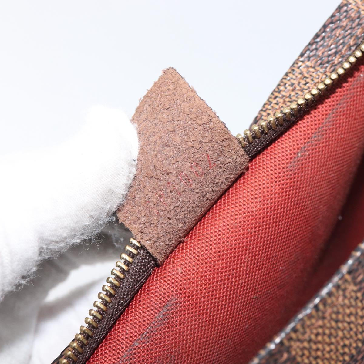 LOUIS VUITTON Damier Ebene Trousse Makeup Pouch N51982 LV Auth ka6907