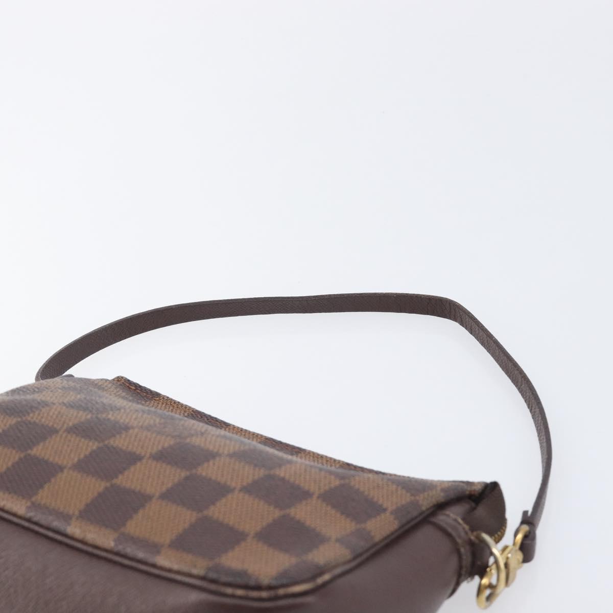 LOUIS VUITTON Damier Ebene Trousse Makeup Pouch N51982 LV Auth ka6907