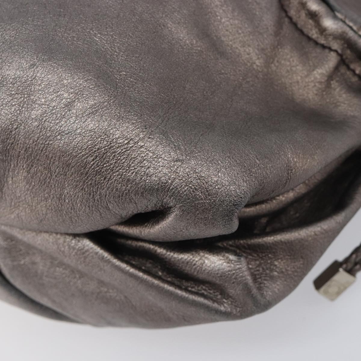 Salvatore Ferragamo Hand Bag Leather Bronze Auth ka6910