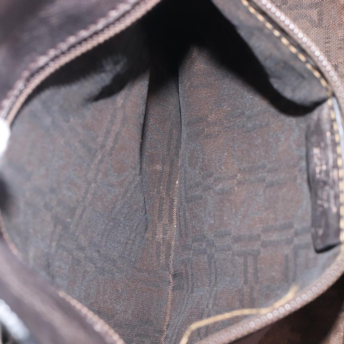Salvatore Ferragamo Hand Bag Leather Bronze Auth ka6910