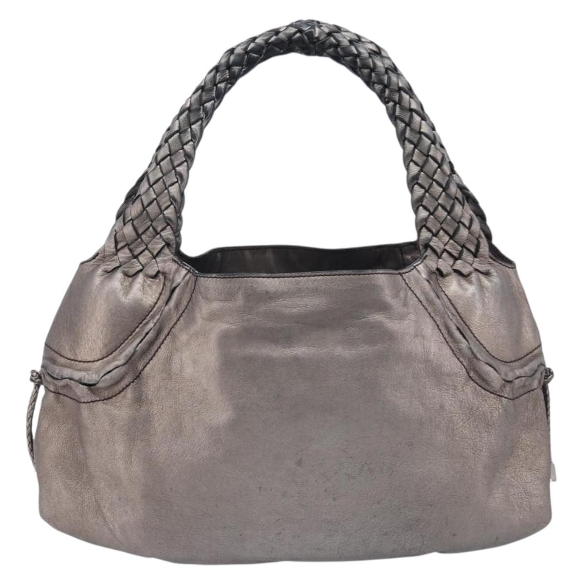 Salvatore Ferragamo Hand Bag Leather Bronze Auth ka6910