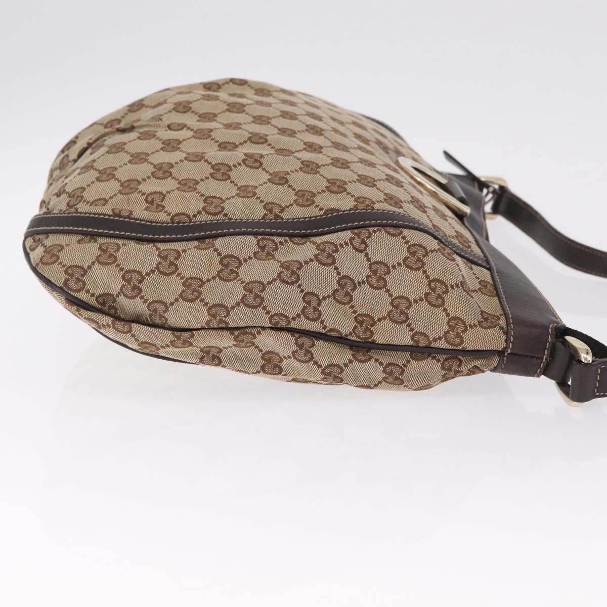 GUCCI GG Canvas Abbey Shoulder Bag Beige Gold 204940 Auth ka6911A