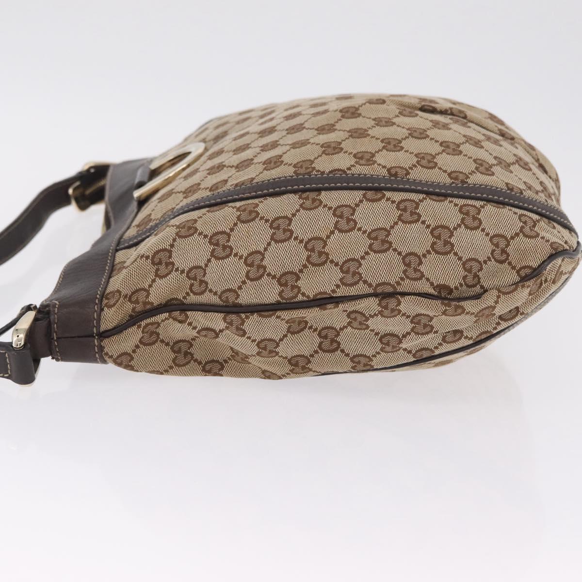 GUCCI GG Canvas Abbey Shoulder Bag Beige Gold 204940 Auth ka6911A