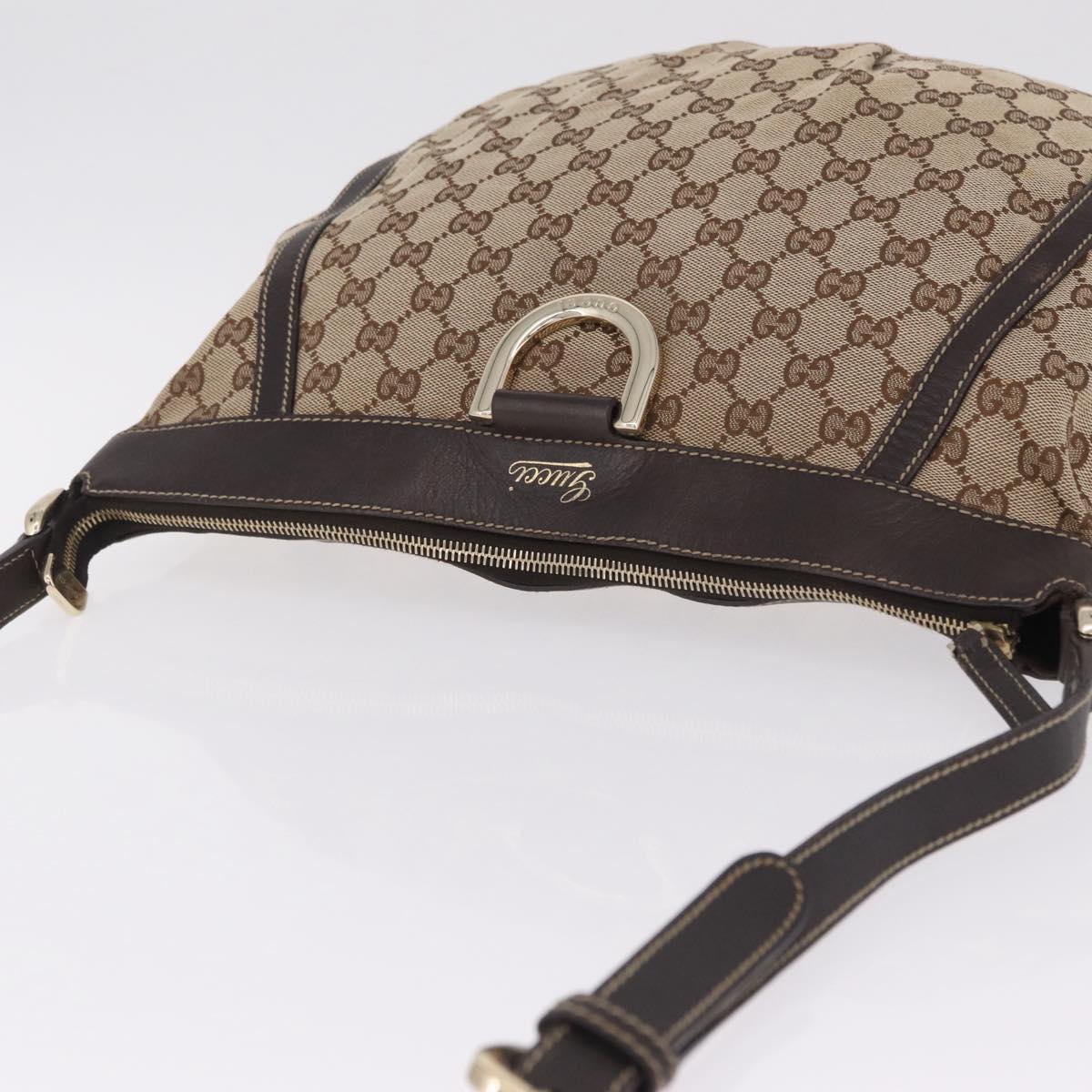 GUCCI GG Canvas Abbey Shoulder Bag Beige Gold 204940 Auth ka6911A