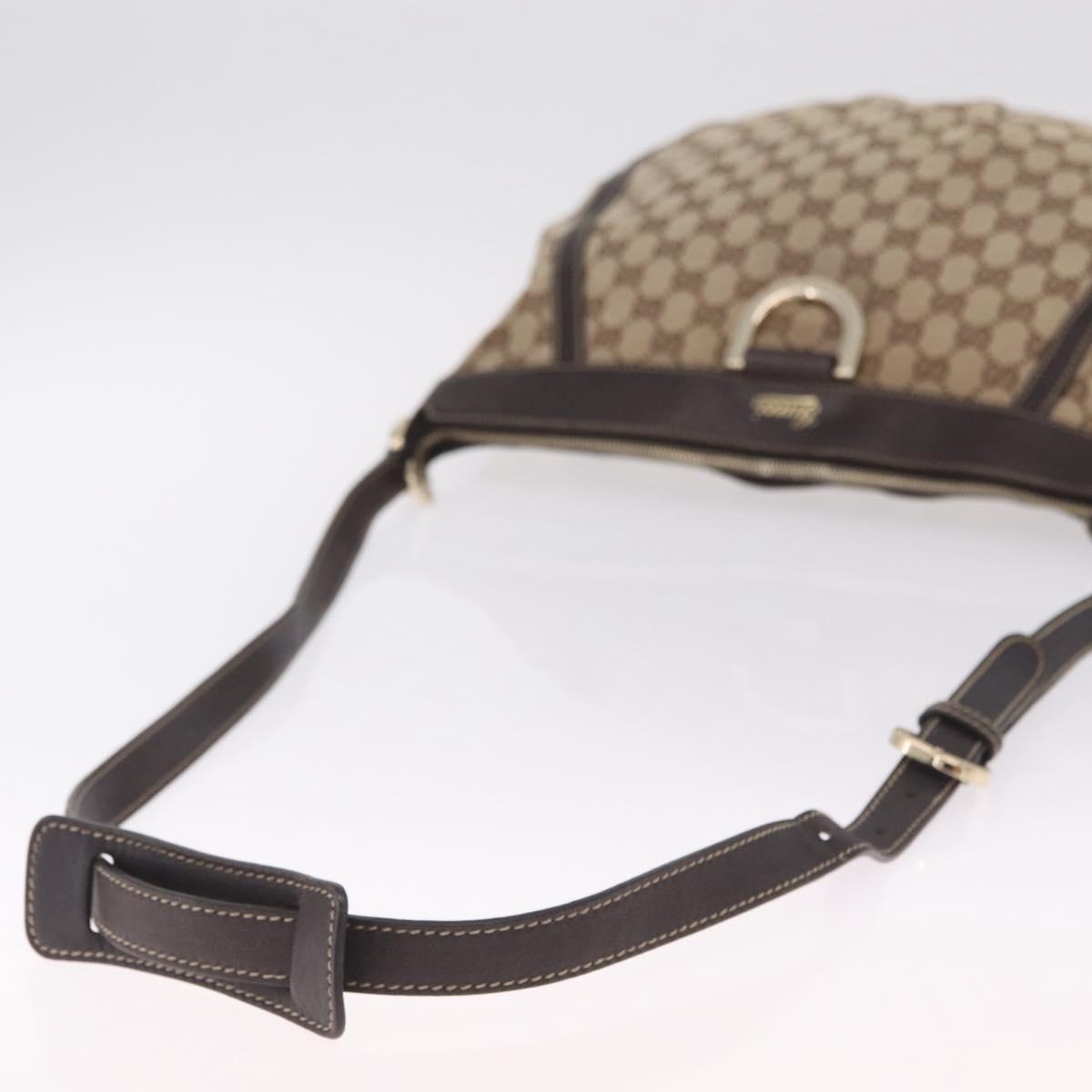GUCCI GG Canvas Abbey Shoulder Bag Beige Gold 204940 Auth ka6911A