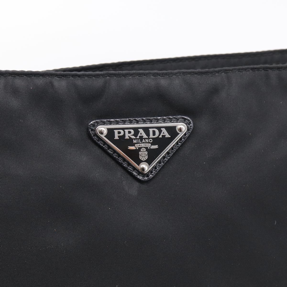 PRADA Shoulder Bag Nylon Black Silver Auth ka6912