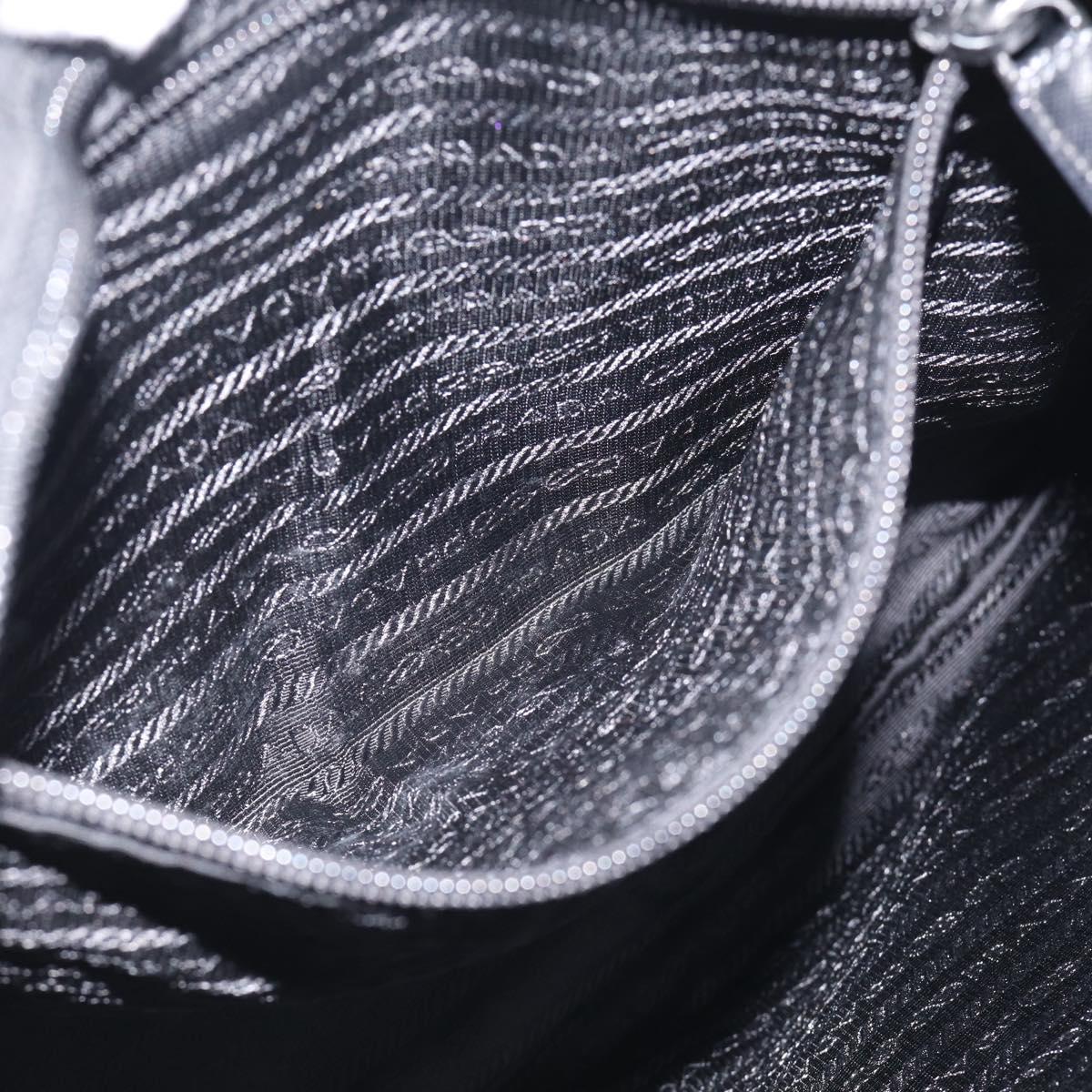 PRADA Shoulder Bag Nylon Black Silver Auth ka6912