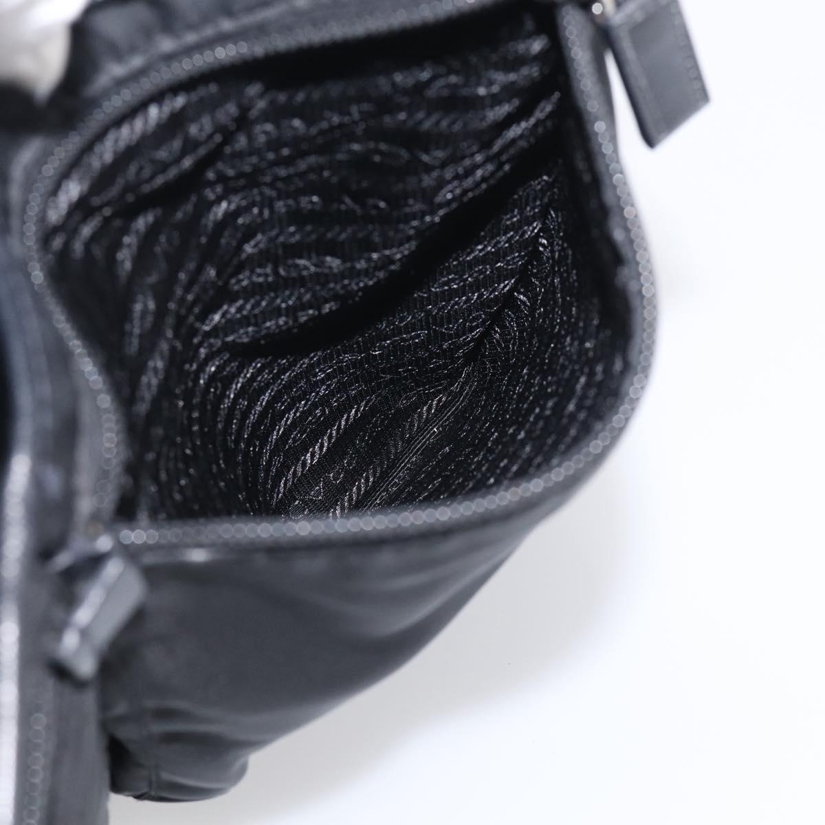 PRADA Shoulder Bag Nylon Black Silver Auth ka6912