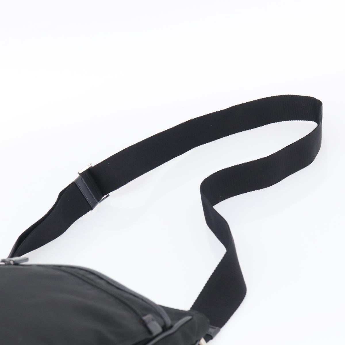 PRADA Shoulder Bag Nylon Black Silver Auth ka6912