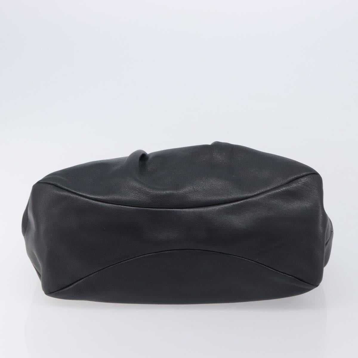Salvatore Ferragamo Vara Ribbon Hand Bag Leather Black Gold Auth ka6913