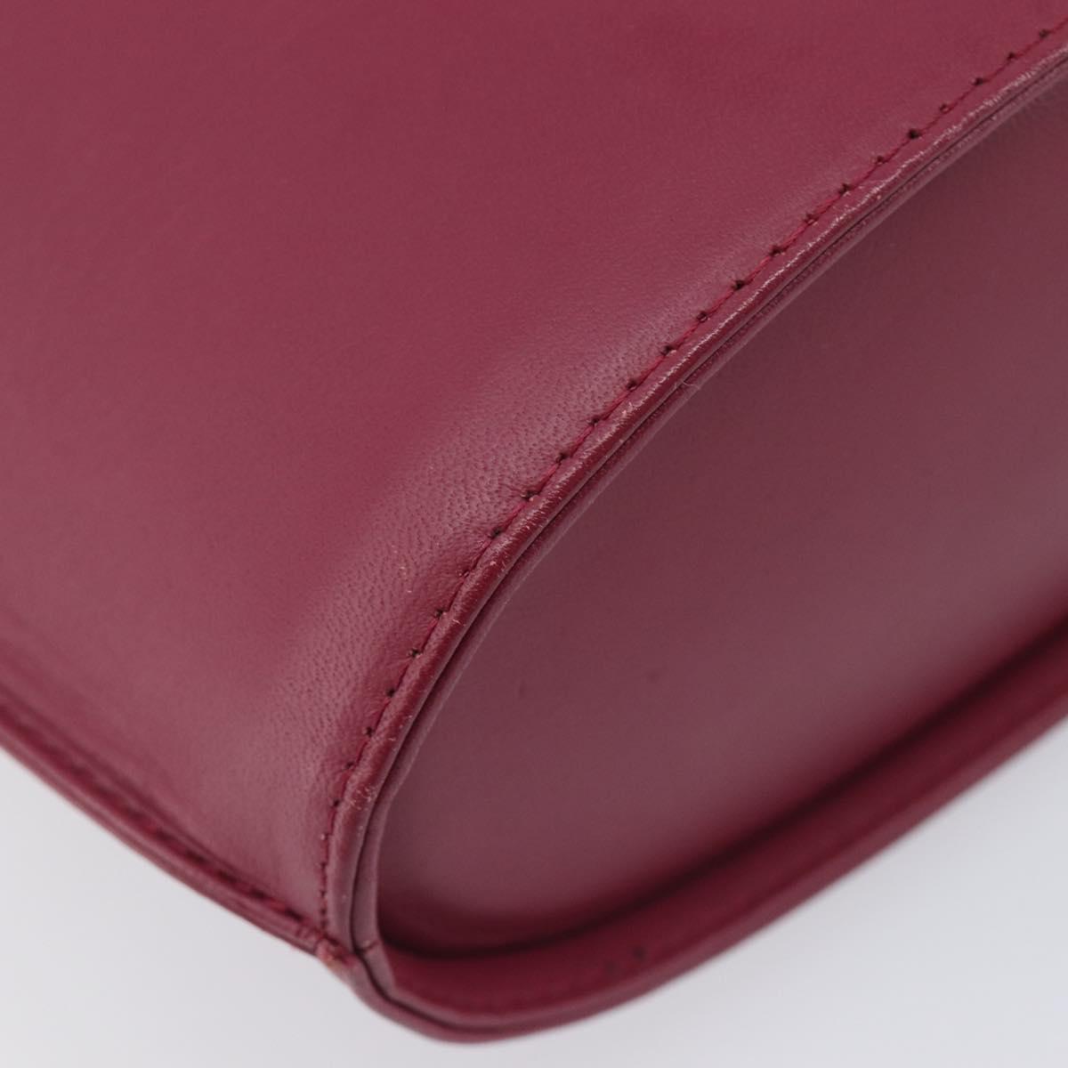 Saint Laurent Shoulder Bag Leather Bordeaux Auth ka6915A