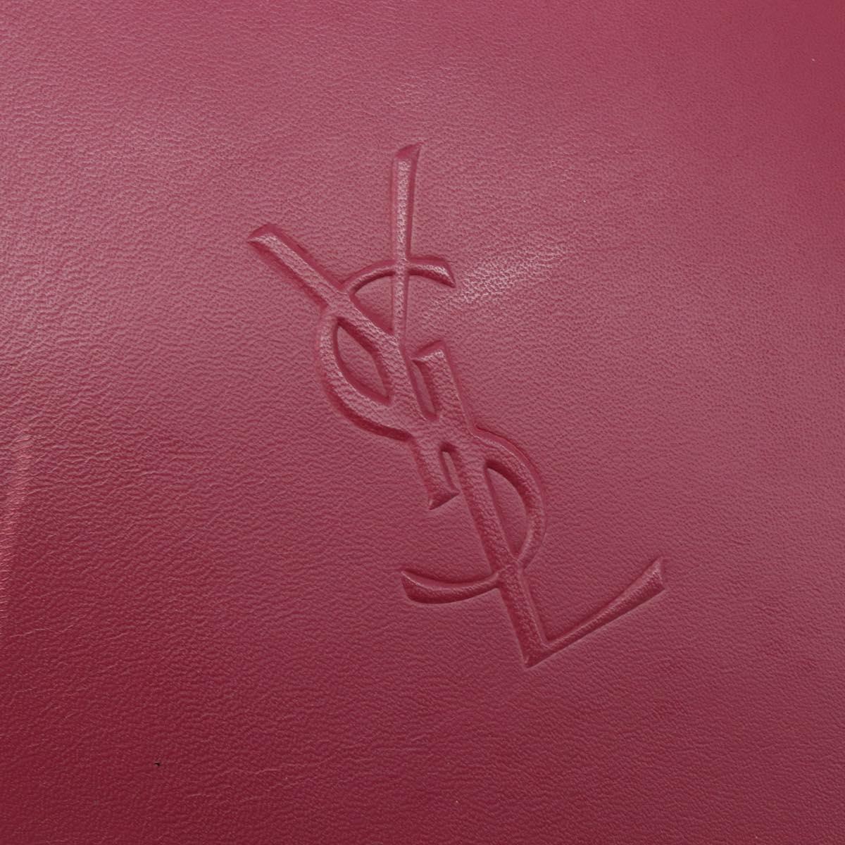 Saint Laurent Shoulder Bag Leather Bordeaux Auth ka6915A