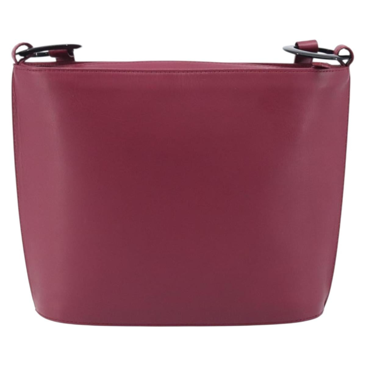 Saint Laurent Shoulder Bag Leather Bordeaux Auth ka6915A