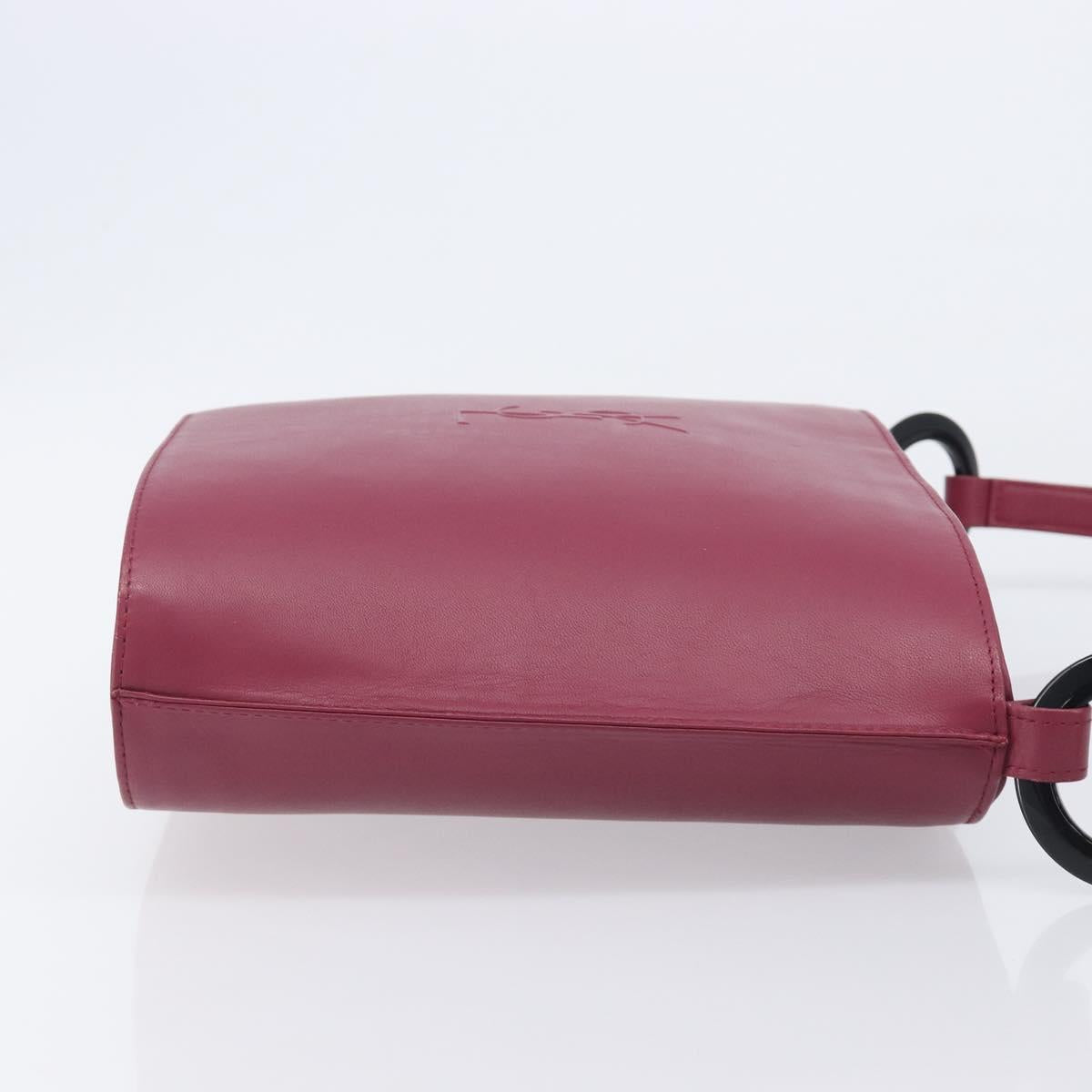 Saint Laurent Shoulder Bag Leather Bordeaux Auth ka6915A