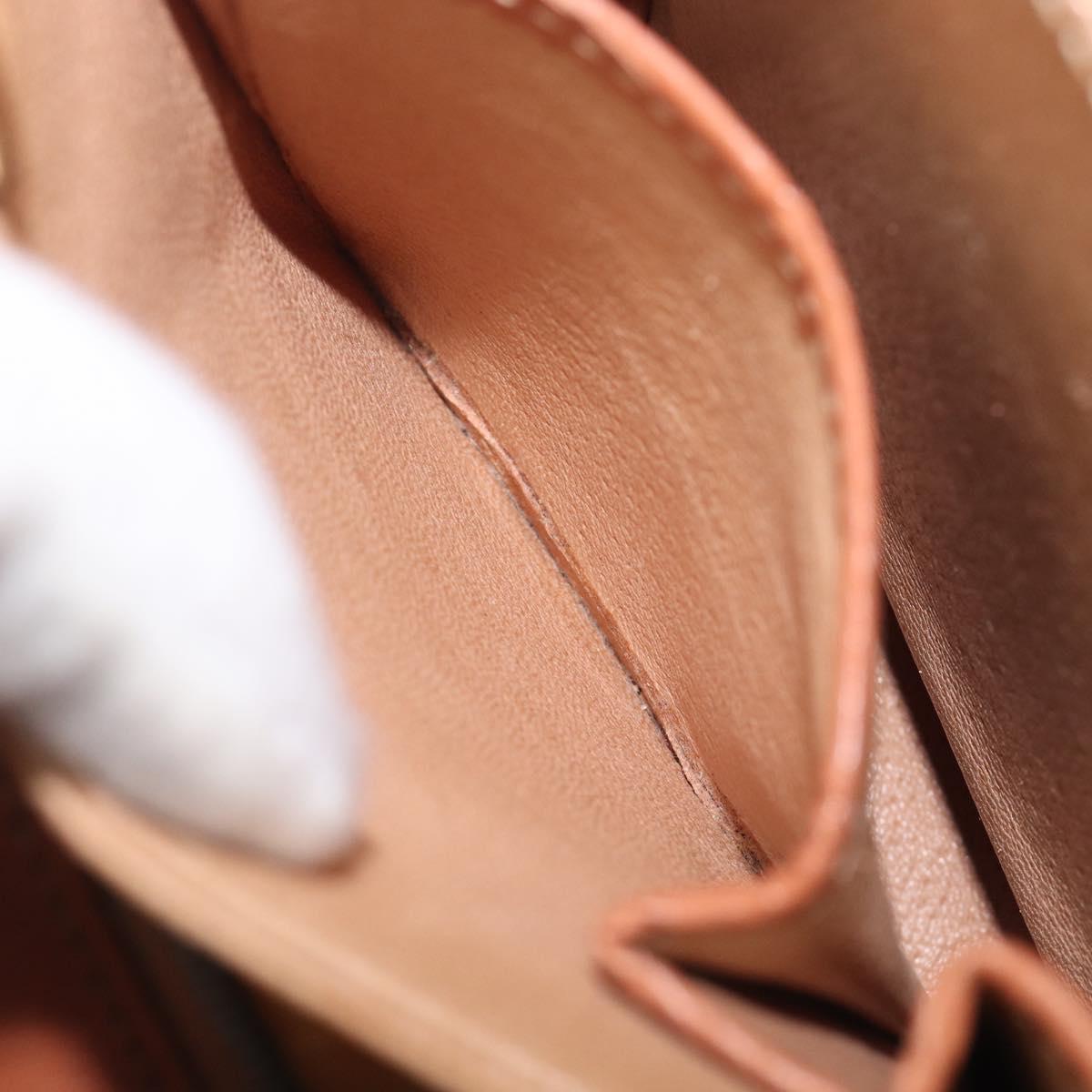 CELINE Macadam Canvas Shoulder Bag PVC Beige Gold Auth ka6919