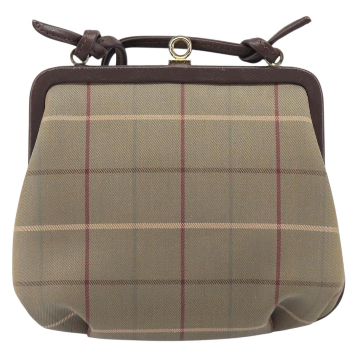 Burberrys Nova Check Shoulder Bag Canvas Beige Gold Auth ka6922A
