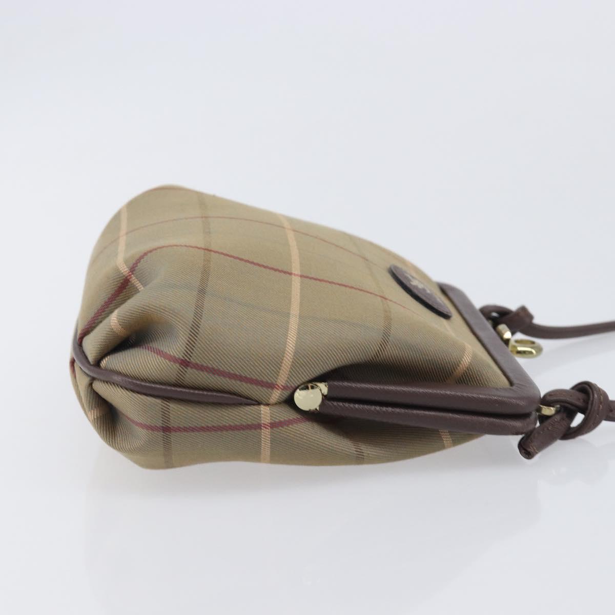 Burberrys Nova Check Shoulder Bag Canvas Beige Gold Auth ka6922A