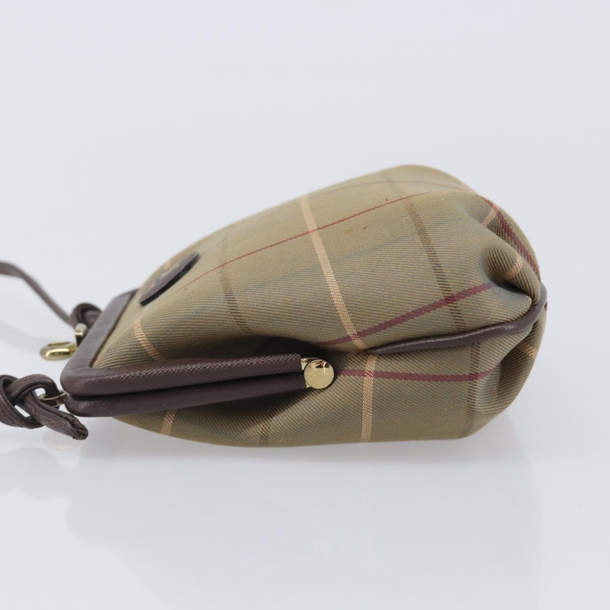Burberrys Nova Check Shoulder Bag Canvas Beige Gold Auth ka6922A
