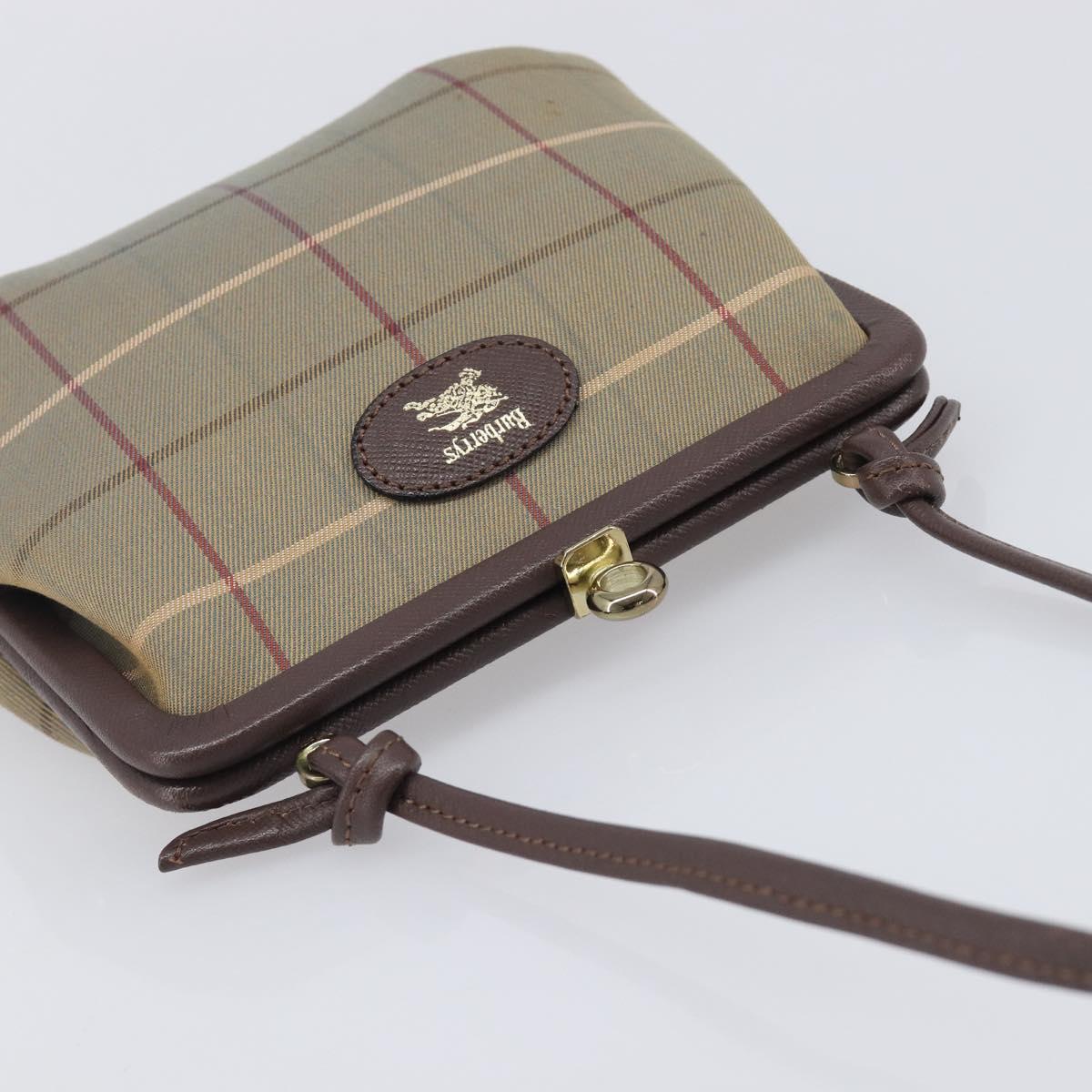 Burberrys Nova Check Shoulder Bag Canvas Beige Gold Auth ka6922A