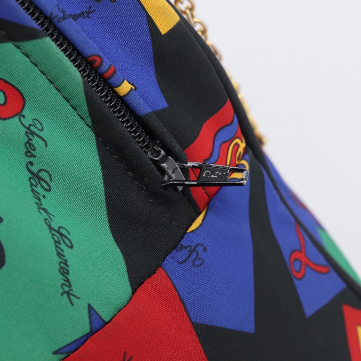 Saint Laurent Backpack Nylon Multicolor Gold Auth ka6928