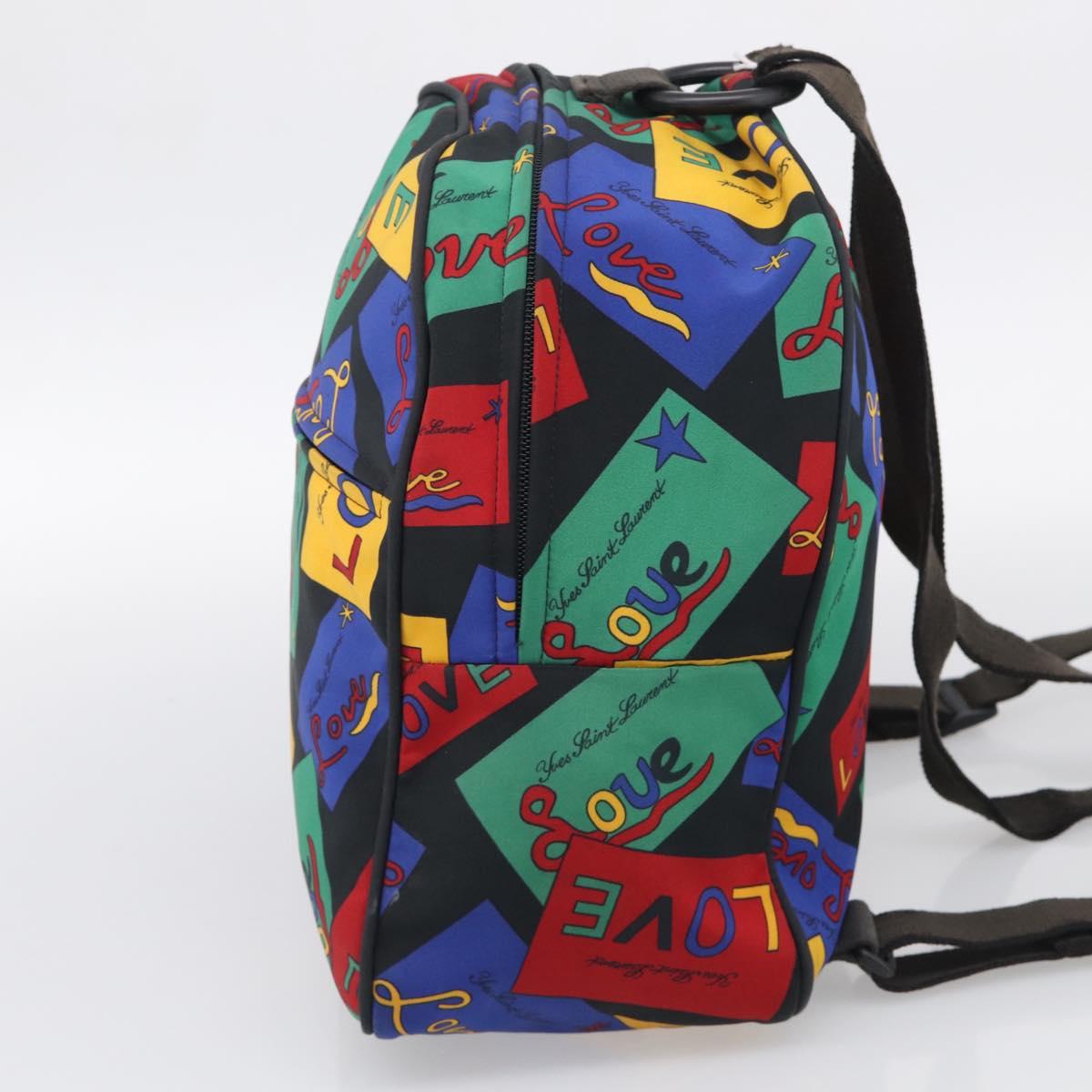 Saint Laurent Backpack Nylon Multicolor Gold Auth ka6928