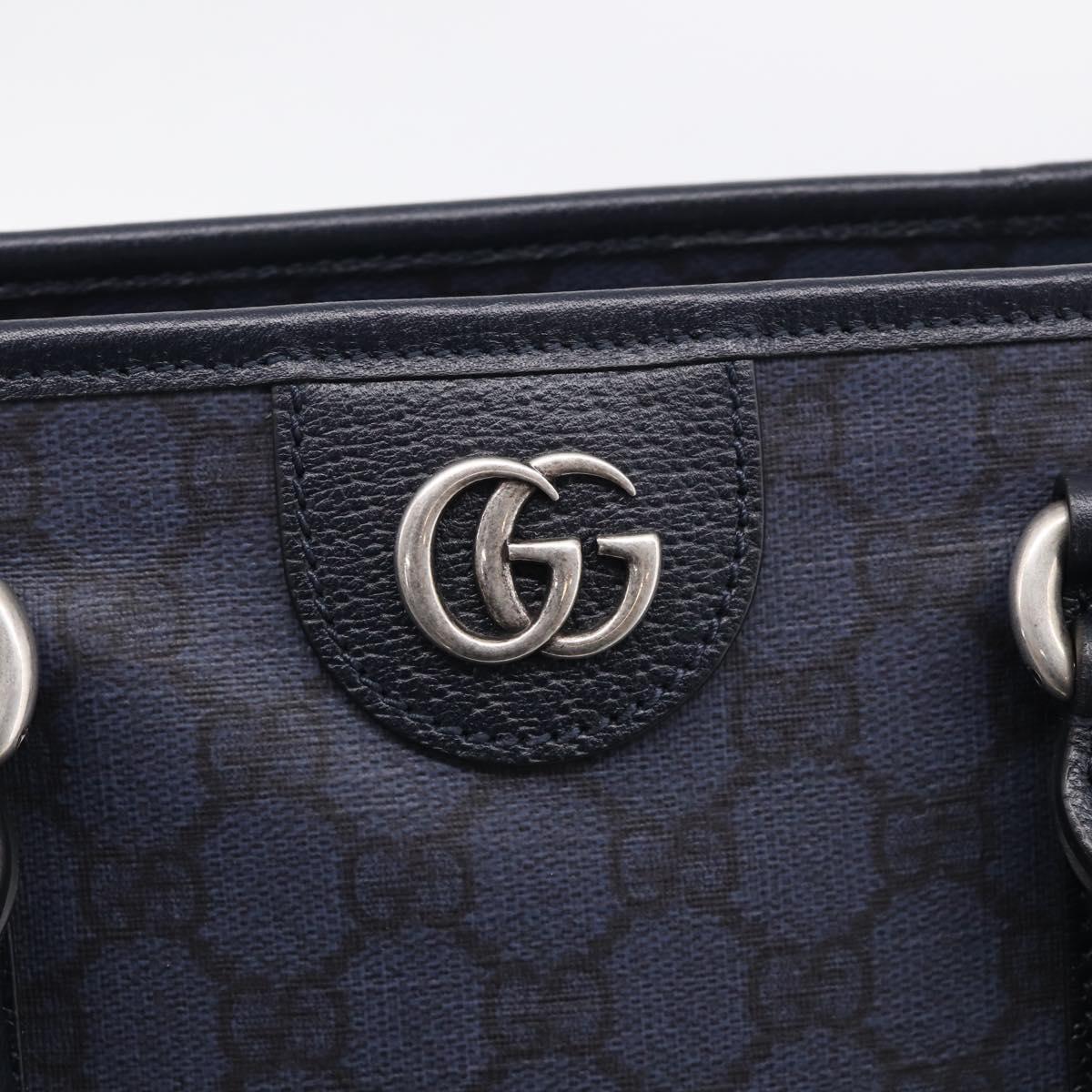 GUCCI GG Supreme GG Marmont Ophidia Bag PVC 2way Navy 763316 Auth ka6929SAV