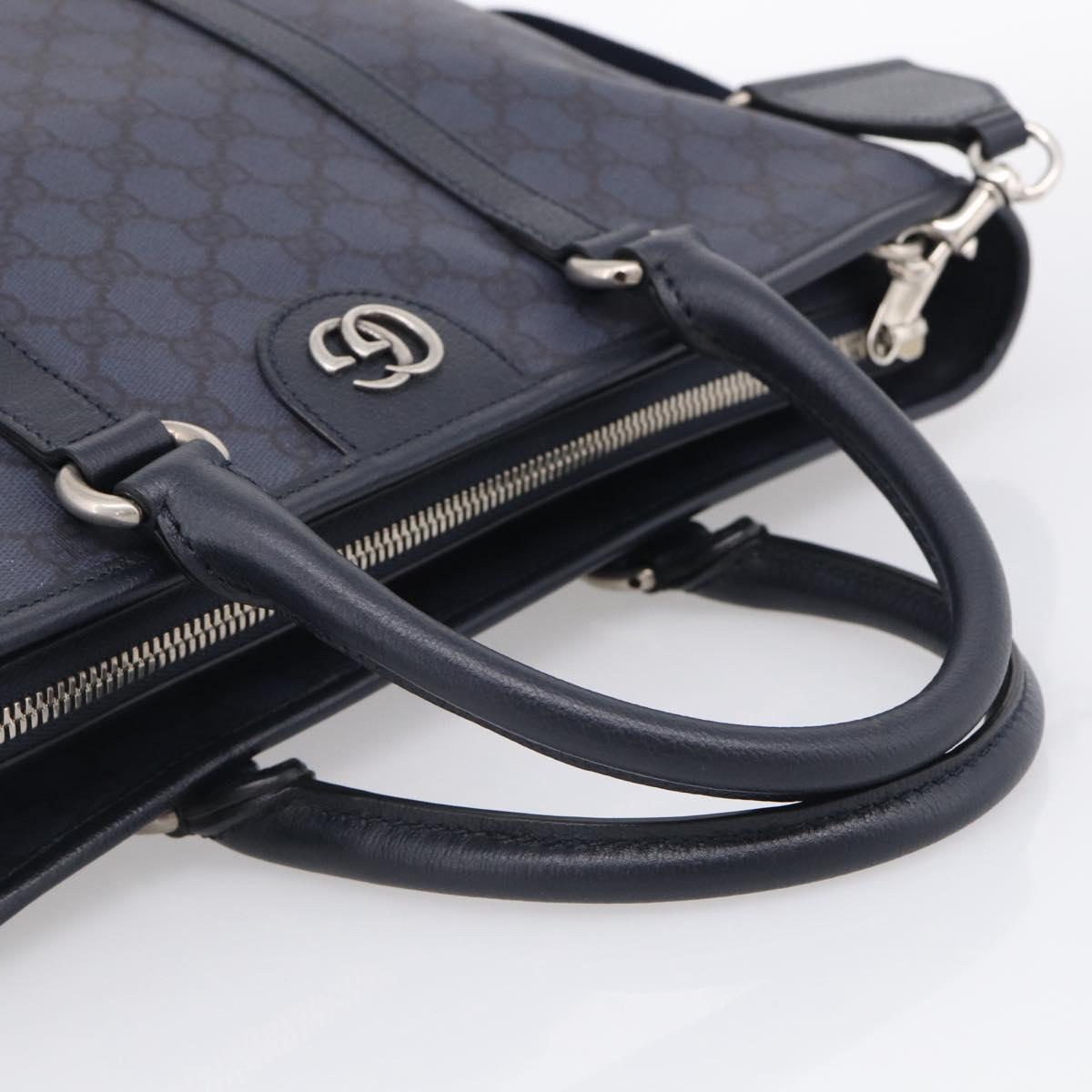GUCCI GG Supreme GG Marmont Ophidia Bag PVC 2way Navy 763316 Auth ka6929SAV