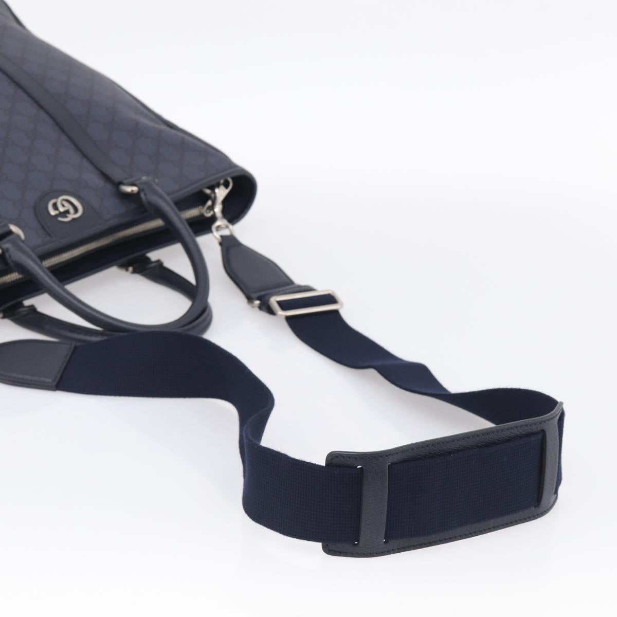 GUCCI GG Supreme GG Marmont Ophidia Bag PVC 2way Navy 763316 Auth ka6929SAV