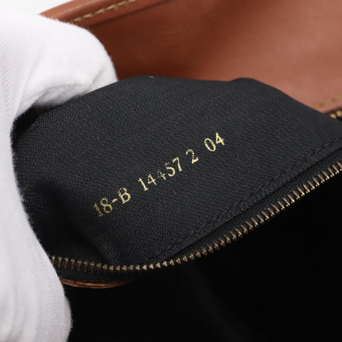 FENDI Pequin Canvas Hand Bag PVC Black Brown Auth ka6932