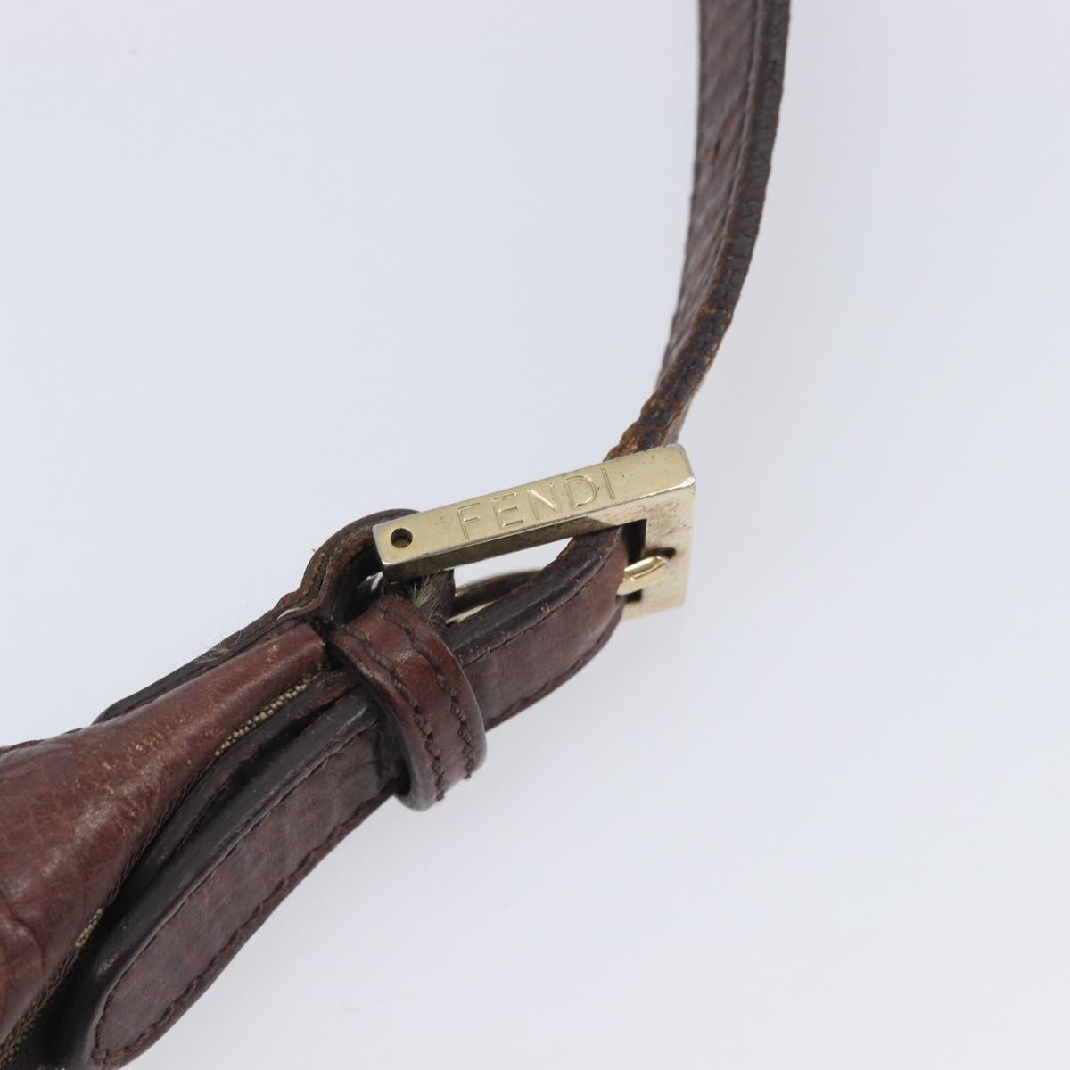 FENDI Zucchino Canvas Shoulder Bag Beige Gold 8BR552 Auth ka6934A