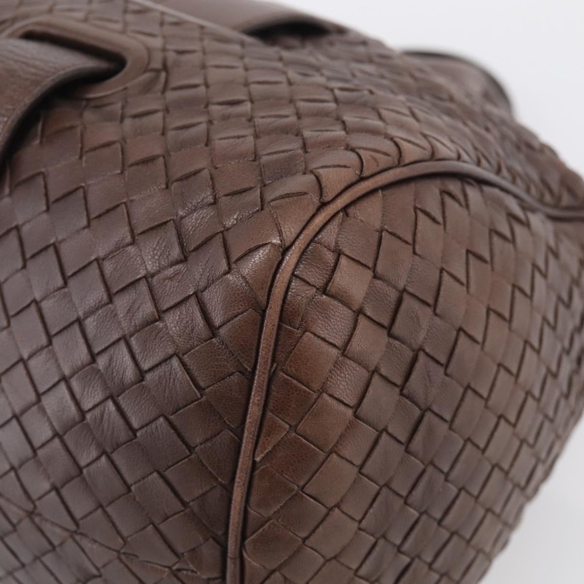 Bottega Veneta INTRECCIATO Hand Bag Leather Brown Gold 115659 Auth ka6935A