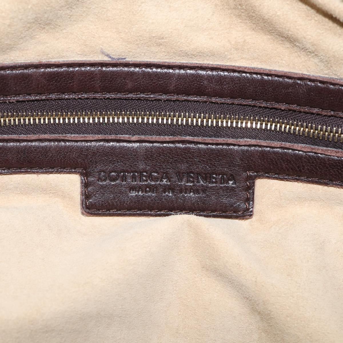 Bottega Veneta INTRECCIATO Hand Bag Leather Brown Gold 115659 Auth ka6935A