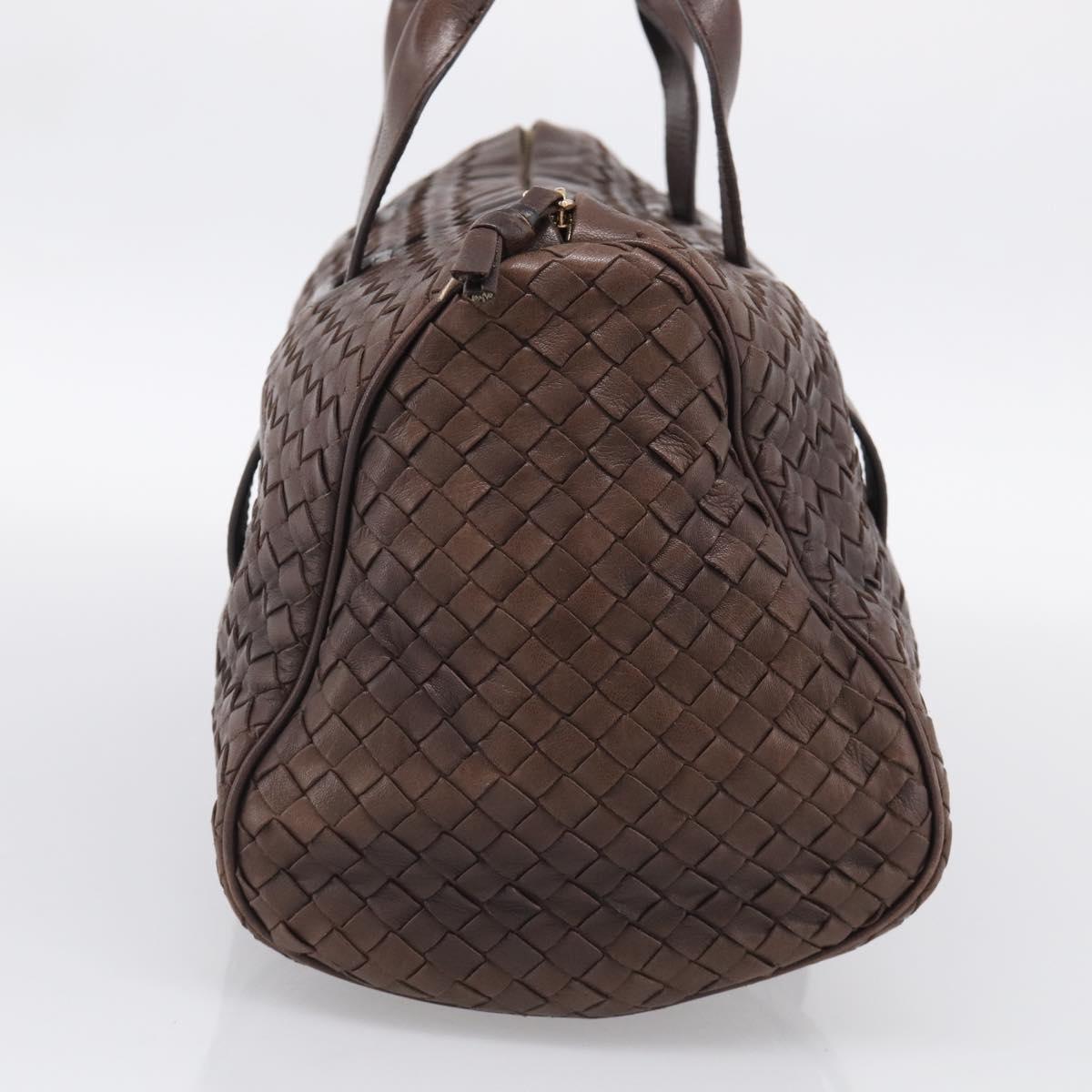 Bottega Veneta INTRECCIATO Hand Bag Leather Brown Gold 115659 Auth ka6935A