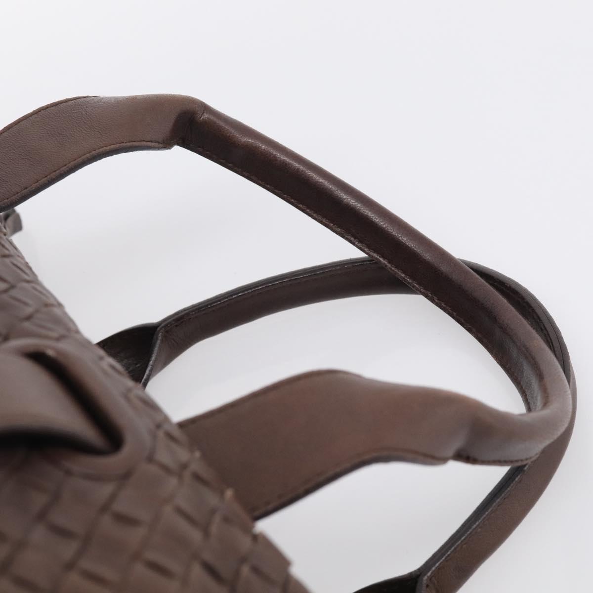 Bottega Veneta INTRECCIATO Hand Bag Leather Brown Gold 115659 Auth ka6935A