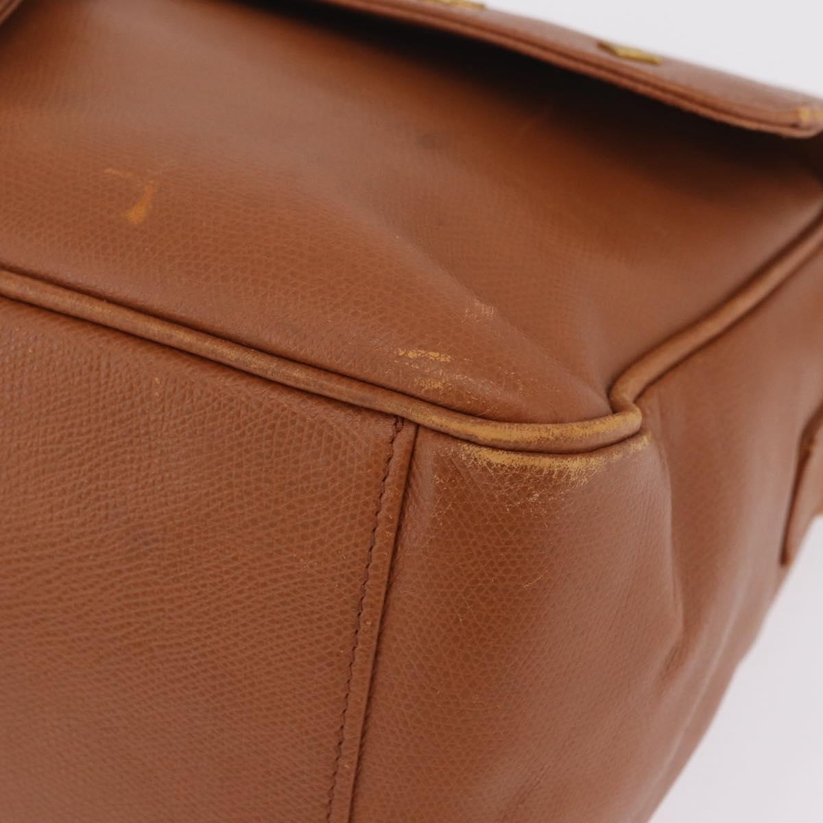 MCM Shoulder Bag Leather Brown Gold Auth ka6936